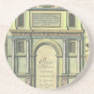 Antieke Kerkdeur Entree Renaissance Architectuur Zandsteen Onderzetter