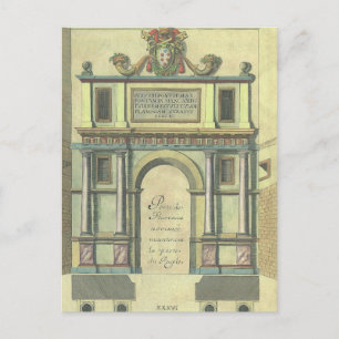 Antieke Kerkdeur Toegang Renaissance Architectuur Briefkaart