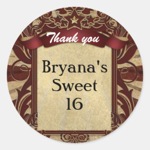 Antieke kermis rode circus feest favor sticker