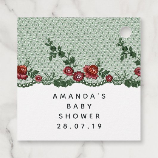 Antieke Kerstparasol en Kant Bedankjes Labels (Achterkant)