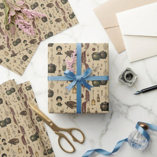Antieke Ketels Lantaarns Toverboek Magie Cadeaupapier