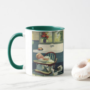 Antieke Kinderen, Baby Slapende Stoel Keuken Mok