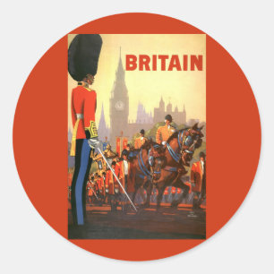 Antieke King's British Royal Guard Groot-Brittanni Ronde Sticker