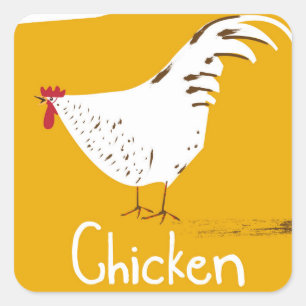 Antieke Kip Vierkante Sticker