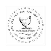 Antieke kippenboerderij ⎢Eierkartonnen stempel (Afrduk)