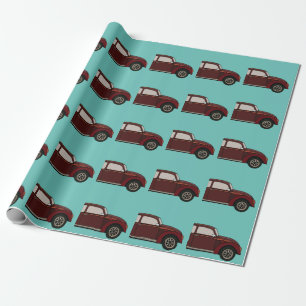 Antieke Klassieke Auto Verjaardag Cadeaupapier