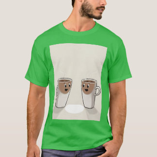 Antieke koffiekopjes retro t-shirt
