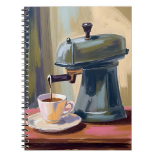Antieke koffiemachine Latte Aquarel Notitieboek