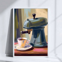 Antieke koffiemachine Latte Aquarel