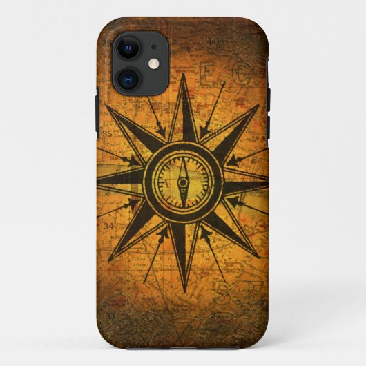 Antieke kompasroos Case-Mate iPhone case (Achterkant)