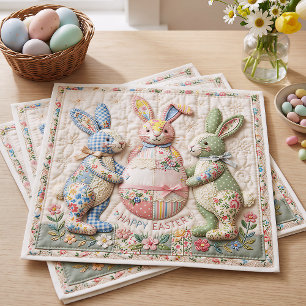 Antieke Konijn Nep Patchwork Dekbedprint voor Pase Servet