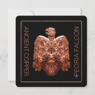 Antieke Koperen Peoria Falcon Gerestaureerde Kaart