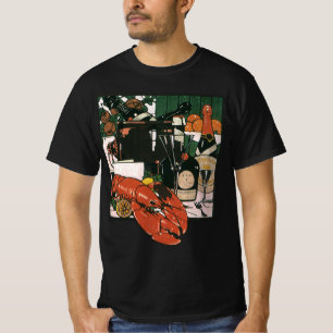 Antieke kreeftchampagne; Elegant feestelijk feest T-shirt