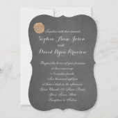 Antieke krijt oude waszegel monogram trouw uitnodi kaart (Achterkant)