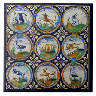 Antieke Kunst Dieren Nederland Tegeltje
