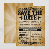 Antieke landelijke Save the Date-kaarten Save The Date (Voorkant / Achterkant)