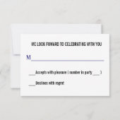 Antieke lavendelblauwe Las Vegas-huwelijks-RSVP RSVP Kaartje (Achterkant)