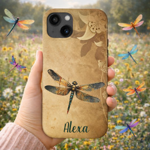 Antieke Libel met Eigen Naam/Initialen iPhone 13 Hoesje