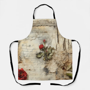 Antieke liefdesbrief Calligrafie Bloem Schort