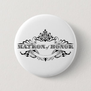 Antieke lijst getuige bruidsfeest bruiloft ronde button 5,7 cm