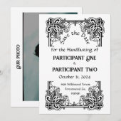 Antieke lijst Handfasting vlakke Save The Date kaa (Voorkant / Achterkant)