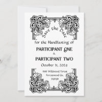 Antieke lijst handfasting vlakke save the date kaa