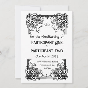 Antieke lijst handfasting vlakke save the date kaa