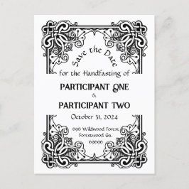 Antieke lijst Handfasting vlakke Save The Date kaa Aankondigingskaart