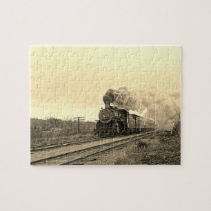 Antieke Locomotief Trein Stoomlocomotief Spoorweg Legpuzzel