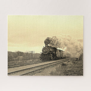 Antieke Locomotief Trein Stoommachine Spoorweg Legpuzzel