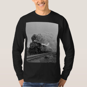 Antieke locomotief trein stoommachine t-shirt