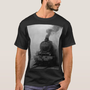 Antieke Locomotief Trein Verjaardag Zwart Reizen T-shirt