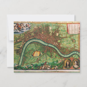 Antieke Londense straatkaart door Johannes de Ram, Kaart
