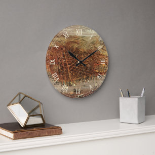 Antieke luchtkaart, San Francisco City, Californië Grote Klok