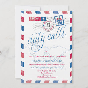 Antieke Luchtpost Militaire Verhuis Aankondiging