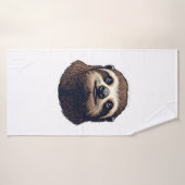 Antieke Luiaard Illustratie Vintage T-shirt (2) Badhanddoek (Badhanddoek)