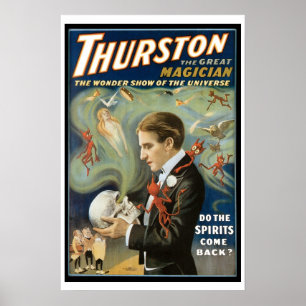 Antieke Magieposter, Thurston, De Grote Magiër Poster