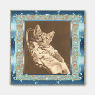 Antieke magneet Antieke turquoise katten