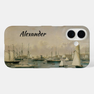 Antieke maritieme afbeelding Jacht Squadron in New iPhone 16 Hoesje