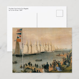 Antieke maritieme New York Yacht Club Regatta Briefkaart