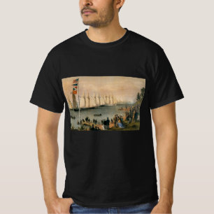 Antieke maritieme New York Yacht Club Regatta T-shirt