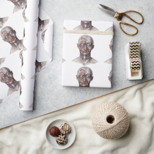 Antieke menselijke anatomie wetenschap, hoofd keel cadeaupapier