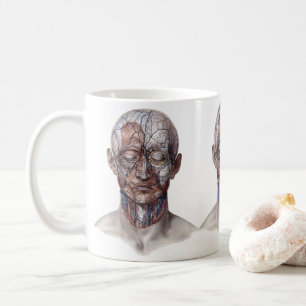 Antieke menselijke anatomie wetenschap, hoofd keel koffiemok