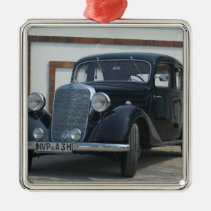 antieke mercedes 3 metalen ornament