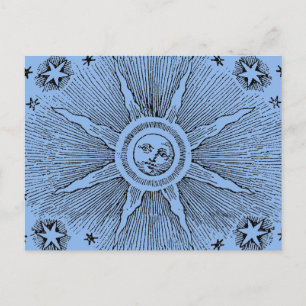 Antieke Middeleeuwse Zodiakale Nachtelijke Hemel m Briefkaart