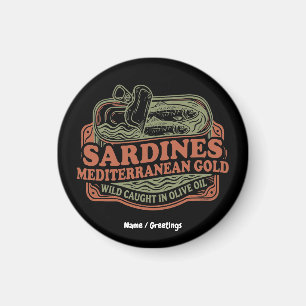 Antieke Middellandse Zee Sardineblik Retro Zeekame Magneet