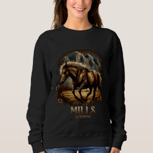 Antieke Mills Wyoming Bergen Paard Western Trui