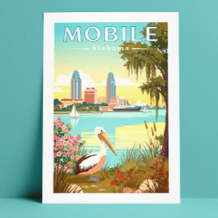 Antieke Mobile Alabama Briefkaart