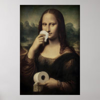 Antieke Mona Lisa toiletpapier print, Badkamer
