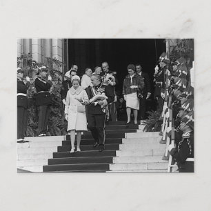 Antieke Monaco Prins Albert en Princess Grace Briefkaart